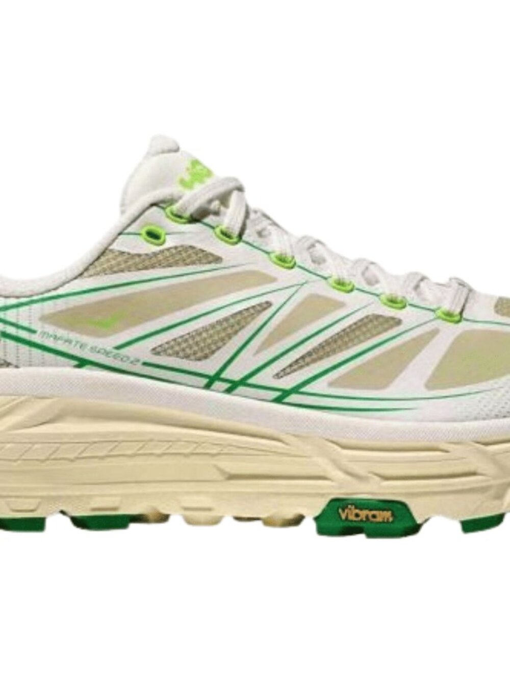 Hoka One One Mafate Speed 2 Trail Running Shoes Mens Size 12 White Green 1126851